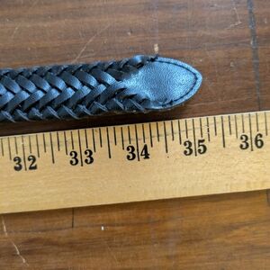 Women's Braided Leather Black Belt, M